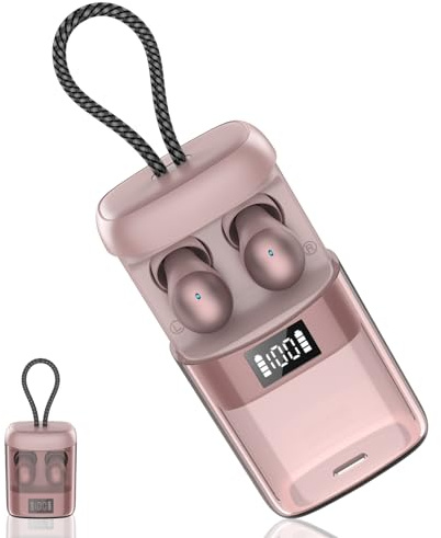 Bluetooth Kopfhörer, 2026 Mini Schlafkopfhörer Bluetooth 6.0 Mit Schlaftracker, 48 Std Seitenschläfer-Kopfhörer Mit HiFi Sound, Integrierte Weißes Rauschen, Kopfhörer Kabellos für Schlaf, Rose Gold