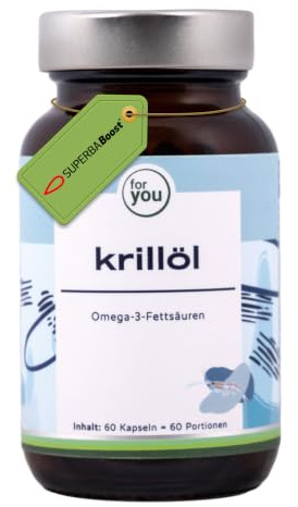 for you Krillöl 60 Softgels – Omega-3 mit EPA & DHA aus Krillöl – Softgel Kapseln zur Ergänzung einer bewussten Ernährung – 60 Portionen