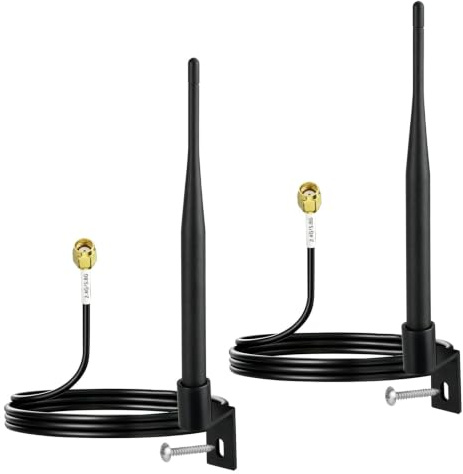 WLAN Antenne Outdoor 3dBi, 2.4/5GHz Dual-Band RP-SMA mit Kabel 3m Halterung | Wetterfest für extreme Außenmontage - Verlustfreies RG174-Koaxialkabel - Plug & Play für IP-Kameras, LKW und IoT-Gateways