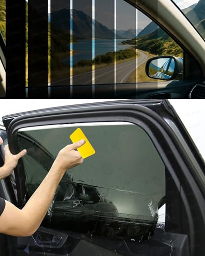 35% VLT Car Window Tint Solar Film 3 Metre Roll - Professional Accessories | Self-Adhesive Auto & Home Glass | Limo Black Privacy + High UV Block | Includes Installation Tool Kit