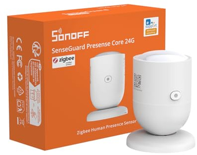 SONOFF SNZB-06P24 Zigbee Presence Sensor, 24GHz mmWave & Light Sensor, Zone Positioning, Self-Learning Calibration, Ceiling Mount, Works with Home Assistant, Alexa, SmartThings, Hub Required