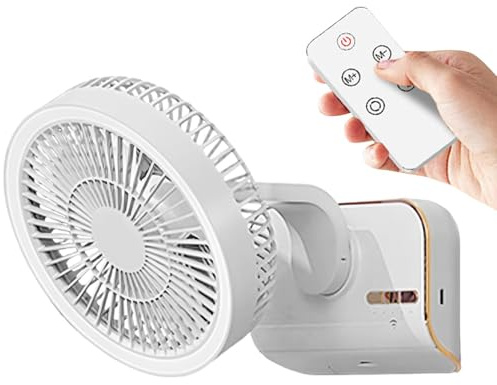 Ventilador De Habitación Silencioso, Ventilador De Pared Con Control Remoto, Oscilación Izquierda Y Derecha, Imprescindible Para Clima Cálido, Para Dormitorio, Mesita De