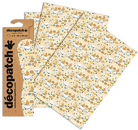 Décopatch Papier No. 766 (beige Maritim, 395 x 298 mm) 3er Pack