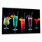 Wallario Herdabdeckplatte/Spritzschutz aus Glas, 2-teilig, 80x52cm, für Ceran- und Induktionsherde, Bunte Cocktails vor schwarzem Hintergrund