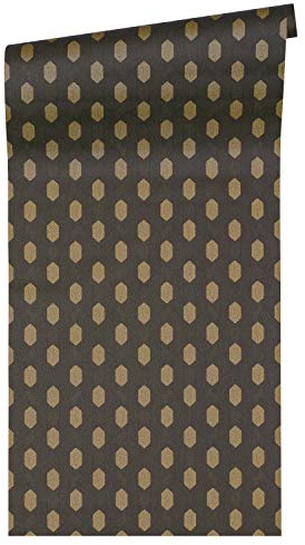 A.S. Création Architects Paper Vliestapete Absolutely Chic Tapete geometrisch grafisch 10,05 m x 0,53 m metallic schwarz braun Made in Germany 369735 36973-5