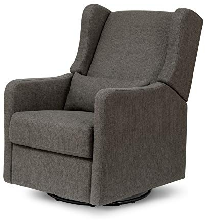 DaVinci Carter’s Arlo Glider Recliner Nursery Chair - Water & Stain Resistant Glider Rocking Chair for Nursery - GREENGUARD Gold, FSC & Certi-PUR US Certified - Cozy Swivel Rocker Recliner - Charcoal