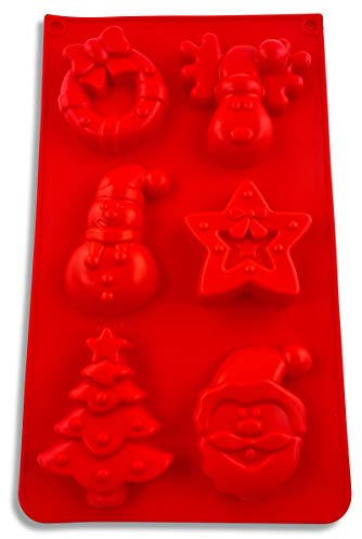 Pritogo 2er Set, Weihnachten Silikonform, Backform, Advent, Muffin, Weihnachtsmann, Schneemann, Tannenbaum, Stern, Christkind, Engel - BPA-Frei (Weihnachtsformen)