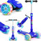 KIDIZ® Roller Kinder Scooter X-Pro2 Dreiradscooter mit PU LED Leuchtenden Räder Kinderroller faltbar Tret-Roller höhenverstellbarer Cityroller Kinderscooter für Jungen Mädchen 3-12 Jahre, Blau