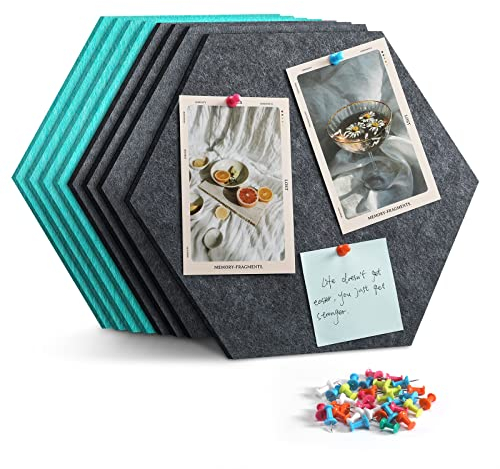 Uoisaiko Groß Filz Pinnwand Selbstklebend Korkplatte Filzplatte mit 30 Pinnnadeln, 8 Stück Korkwand Filzboard Memotafeln Bulletin Board Memo Boards Wanddekoration für Büro Küche