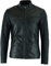Leatherick Giacca da motociclista nera da uomo in pelle di pecora premium nappa Cafe Racer (M)