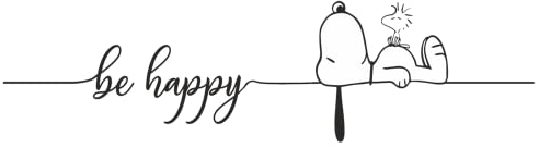 tradercat Auto Aufkleber Snoopy Be Happy - 2-teilig - 40cmx10cm - Sticker für alle Oberflächen - Fenster, Seitenspiegel, Heckscheibe, Motorhaube, Fahrzeug – mit Anleitung