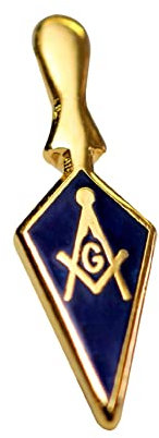 Freimaurer-Quadrat und Kompasse mit G auf Emaille-Anstecknadel, Metall