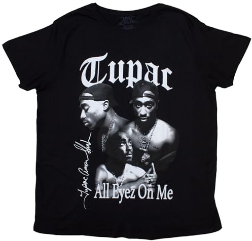 Tupac T Shirt 2PAC All Eyez on Me Logo Official Womens Skinny Fit Black L