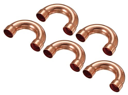 sourcing map Raccordo a gomito a forma di U in rame a 180 gradi per saldatura a sudore, connessione a saldare, diametro interno 16 mm o 5/8 per HVAC, sistema di refrigerazione dell'aria condizionata,