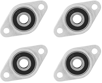 HiPicco Pillow Block Bearing, 4Pcs KPL08 Flange Mounted Pillow Bearings - Bore 8mm/0.31 ID Self Alignment Zinc Alloy Plummer Block Bearing for Diameter 8mm Linear Shaft Rod
