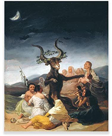 Francisco Goya Wandkunst, Hexensabbat, Leinwanddruck, Gemälde, berühmte Gemälde, Kunstposter, abstrakte Ölgemälde, Reproduktion, romantische Dekoration für Wohnzimmer, Schlafzimmer, Büro, ungerahmt