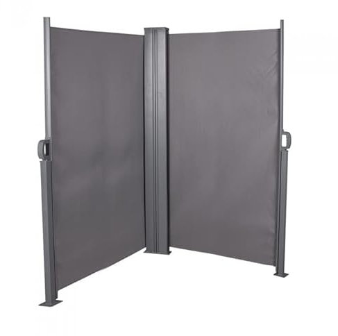 Grindi - Terasse Markise Windschutz Ecke Seitenwand 180x600 – Monsun I, Grau