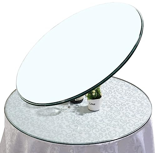 WORDFUN Superficie Redonda De Mesa De Cristal, 40cm 50cm 60cm 70cm Cristales para Mesas Resistente A Los Impactos, Resistente A Altas Temperaturas, Tablero De Vidrio Redondas Robusto Y Duradero