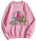 Merry Christmas Damen-Sweatshirt mit Weihnachtsbaum-Aufdruck, langärmelig, Rundhalsausschnitt, lässig, locker, mit Kapuze Mütze (Pink, L)