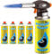 Top Home Solutions® Blow Torch Butane Gas Bottles – Auto Ignition Kitchen Blow Torch Refillable Flamethrower, Soldering Torch Lighter for Camping, Cooking, Kitchen & BBQ (Blow Torch + 4 Gas)