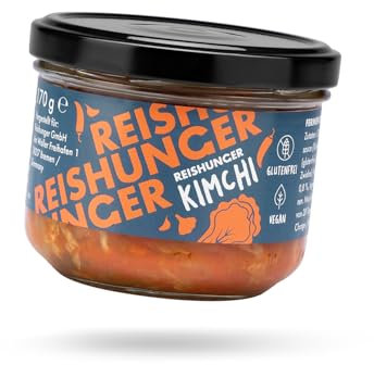 REISHUNGER Kimchi, 6x170 g - Vegan & Glutenfrei - fertiges Kimchi aus fermentierten Chinakohl - perfekt zu Gerichten der koreanischen Küche