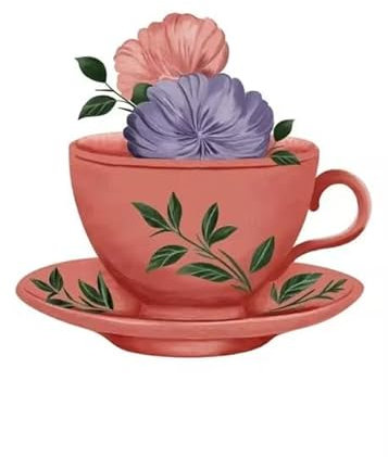 JIANGSHANDAIYOUCAIREN Watercolour Tea Cup Flower Arrangement Poster Print Canvas Painting Modern Wall Art Picture for Living Room Home Decor Gifts No Frame-C_40x50cm