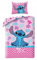 Halantex Lilo und Stitch Disney Blumen Kinder-Bettwäsche Set - 140 x 200 cm + Kissenbezug 70 x 90 cm - 100% Baumwolle - Wendebettwäsche Bettzeug Bettbezug mit Reißverschluss
