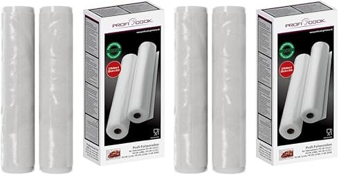 ProfiCook® Vakuumierbeutel | Vakuumierfolie für alle Marken | 2 Rollen à 28cm x 6m | Vakuumbeutel Lebensmittel | stark & reißfest | Vakumierergerät Beutel für Sous-Vide | 100% dicht | kochfest