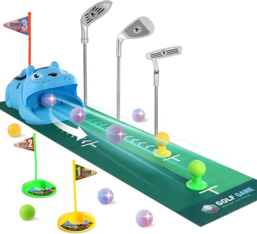 Upgraded Kids Golf Set Clubs Toddler Mini Swingball Game With Putting Mat