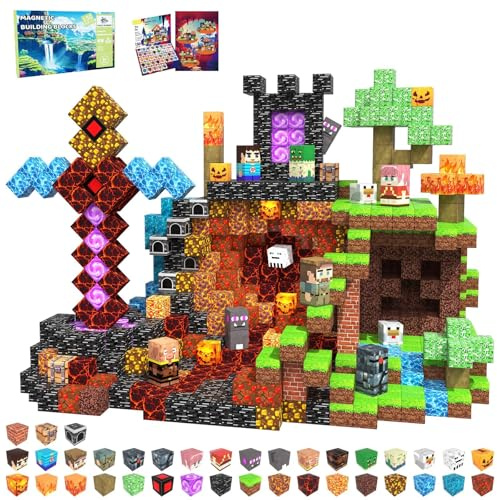 150 Teile Magnetische Bausteine, Spielzeug Magnetbausteine für Kinder | 2CM Magnetwürfel Montessori Spielzeug ab 3 4 5 6 7 8 Jahre Junge und Mädchen Magnetic Blocks Geschenke für Kinder