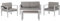 Beliani Praktisches Gartenset Sofa 2 Sessel Tisch Aluminium dunkelgrau Salerno