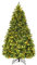 COSTWAY Albero di Natale 210/225/240 cm, con 460/540/600 Luci a LED Bianco Caldo Incorporate, 925/1125/1335 Rami e Pigne, per Casa e Negozio (210cm)