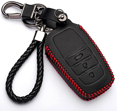 KASER Autoschlüssel Hülle für Toyota - Kunstleder Schutzhülle Schlüssel Cover Funkschlüssel für Toyota Auris Aygo RAV4 Yaris Vios (nur Keyless GO)