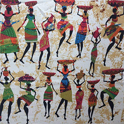 ONECHANCE 100% Coton Tissu au Metres Motif Tissus Style de Bohême Matériel DIY Couture pour Patchwork Artisanats Tissu a Coudre 100x145cm Color Style africain Size 1 mètre