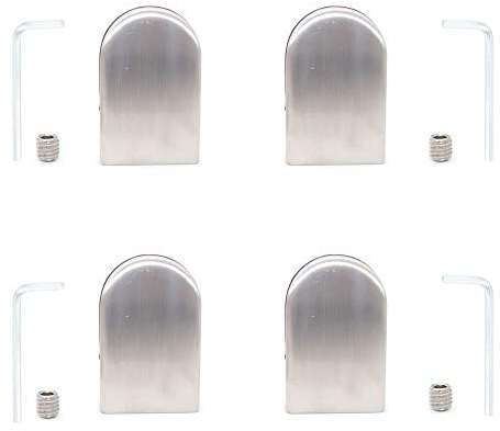 Set of 4 NUZAMAS Glass Clamps Suitable for 10-12mm Glass Panel, Stainless Steel 304 Made, for Tube & Handrail, Adjustable Glass Bracket Concave Curved Base for Balustrade Staircase, Pool Fence