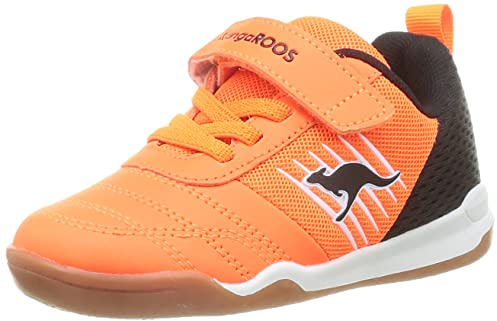 KangaROOS K5-super Court Ev, Sneaker Unisex Kinder, Neon Orange Jet Black 7950, 35 EU