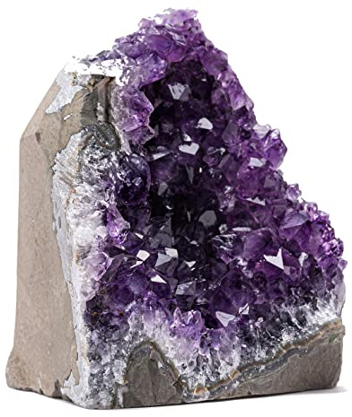 EMPORION Amatista Natural Extra Grande (0.9 kg a 1.4 kg) Piedra de Cristal de Uruguay, Geoda de Cuarzo en bruto - Color Púrpura Oscuro