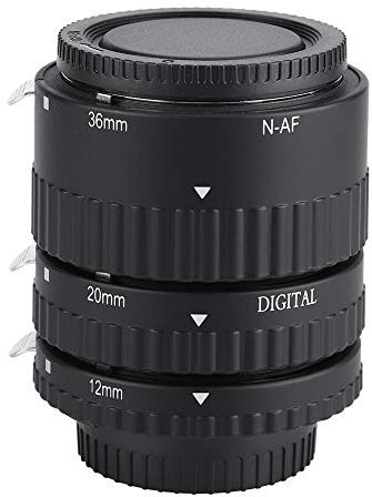 Qiilu Lens Adapter Ring, Auto Focusing Macro Extension Lens Tube 12mm+20mm+36mm for Nikon F Mount DSLR Cameras(N-AF-B)