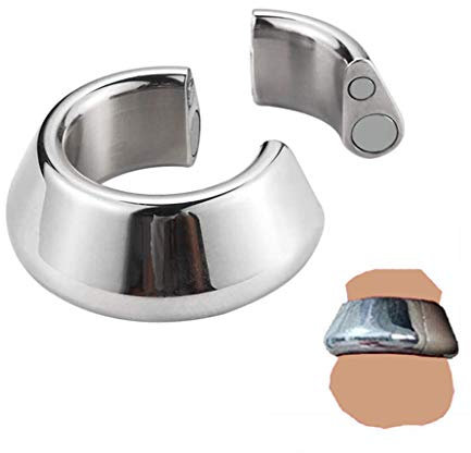 Edelstahl Penisring mit Magnet,Hodengewicht Penis Enhancer Ballstretcher Keuschheit Ring Extrem Bondage Hodenring VerzöGerten Ejakulation Dauerhaften Erektion Sex Spielzeug Für Männer Penis Trainer