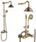 Rozin Duschsystem Messing Duschmischer 80-120 cm verstellbares für Badezimmer Dusche mit 8 Regendusche Handbrause Kopf Antikes Messing Duschset