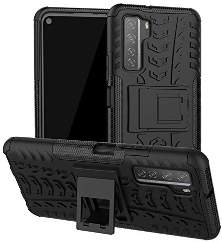Oudoor Hülle Kompatibel mit Huawei P40 Lite 5G | Case Panzer Hülle Cover Schutzhülle Etui Bumper | Schwarz