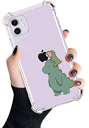 Emlivi iPhone SE 2020 Hülle, iPhone 8/iPhone 7 Handyhülle Transparent Weiche TPU Schutzhülle Case Crystal Clear Rückschale Case für iPhone SE 2020 (4,7 Zoll) Bumper Cover -(Grün Dinosaurier)