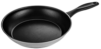 Fagor Enara Sartén Inducción 28 cm, Acero Inoxidable, Antiadherente Ecológico XYLAN PLUS sin PFOA, Fondo Difusor 3 Capas, Apta para Todas Las Cocinas, Vitrocerámica, Gas, Lavavajillas
