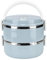 VIFERR Fiambrera aislada portátil de acero inoxidable azul con aislamiento térmico arroz Noddles Fiambrera contenedor de comida(Double layer)