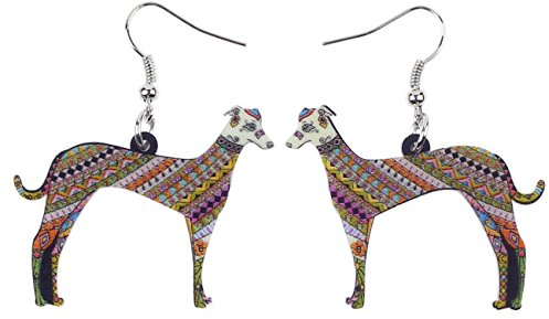 WEVENI Cute Acryl Greyhound Hund Ohrringe Haustier Hund Mode Schmuck für Damen Frauen Mädchen Geburtstag Geschenke (Grün)