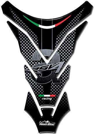 Resin Bike Aufkleber Motorrad Kompatibel Mit Aprilia RSV4. Schutz Tankpad Motorrad Von Hülle PU Graffi. Aufkleber 3D mit Harz Beschichtet für Alle Jahrgänge - Wirkung Kohlenstoff