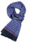 UK_Stone Halstuch Herren 100% Seide Schal Vintage Pattern Seidenschal Herrenschal, (Welle Pattern Dunkelblau)