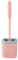 Tpr Silicone Toilet Brush, Flat Flexible Bathroom Toilet Bowl Cleaner Brush, With No-Slip Long Plastic Handle And Wall Mounted Quick Drying Holder, For Bathroom Toilet Cleaning (pink)