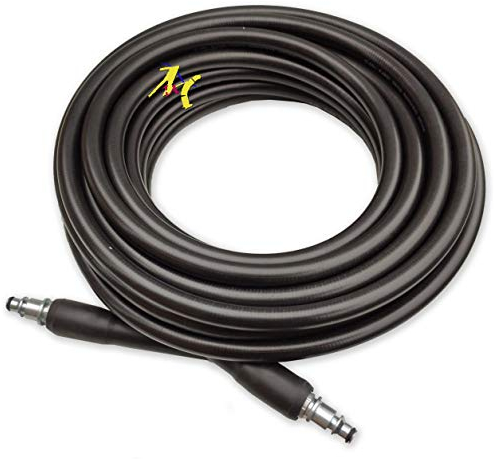 Cleaning Tools 7.5M PVC High Pressure Washer Hose (Quick Connector Both Ends, 180 Bar, 60°C, Black, 1 Pack)