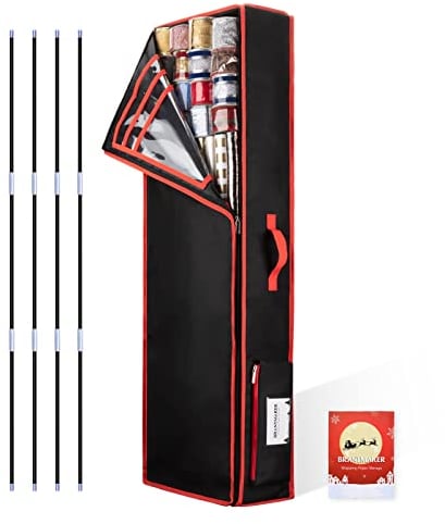 BRANTMAKER Geschenkpapier Aufbewahrungstasche Organizer (102,87 x 35,56 x 15,24 cm) mit Oxford-Gewebe für Weihnachten Geburtstag Geschenkpapierrollen Zubehör
